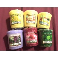 6 Yankee Candle Wax Votive Mini Candle approx 15 hrs ea   372402624215